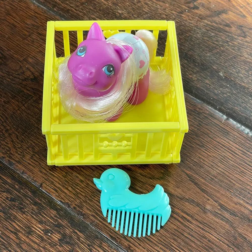 My Little Pony Baby Beachy Keen w/ Playpen & Duck Comb Vtg Mail In G1 MLP READ